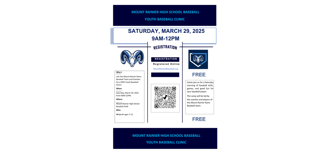 Mount Rainier HS Youth Baseball Clinic